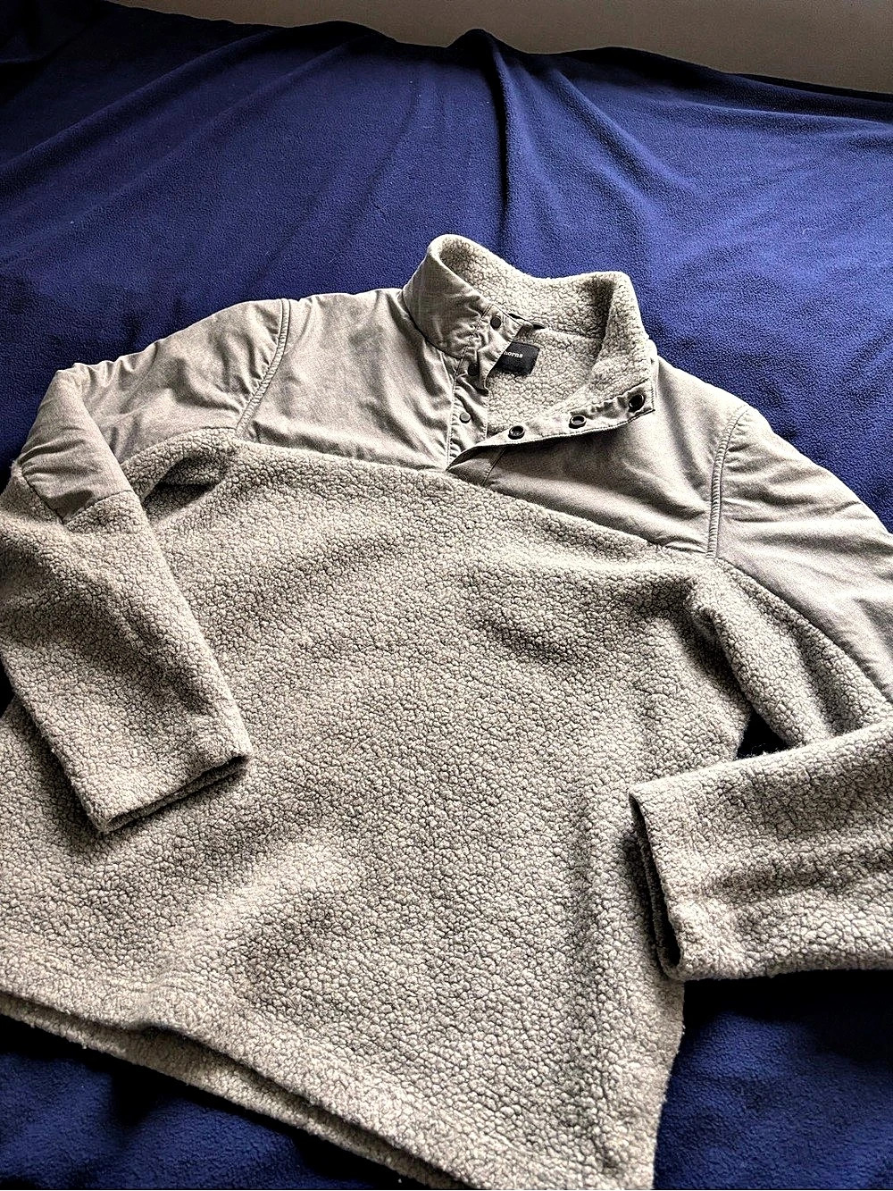 wings + horns Gray Fleece Jacket Size Large Like New